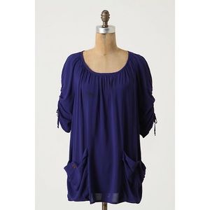 Anthropologie Odille Round Neck Half Sleeve Blouse